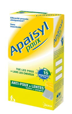 apaisyl poux et lentes lotion et peigne, 100 ml, 12 euros. a partir de 2 ans.
