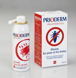 prioderm lotion ou spray, 110 et 100 ml, 9,90 euros. a partir de 2 ans.
