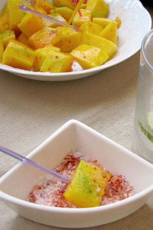 Cubes de mangue verte au piment d'Espelette : Les recettes Cubes de mangue verte au piment d'Espelette : Les recettes