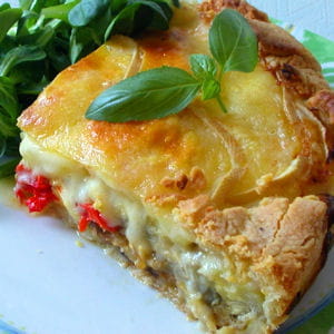 tarte aux légumes et raclette