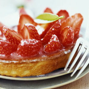tarte fraise-rhubarbe à la menthe 