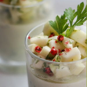 panna cotta de courgettes au chèvre et son tartare