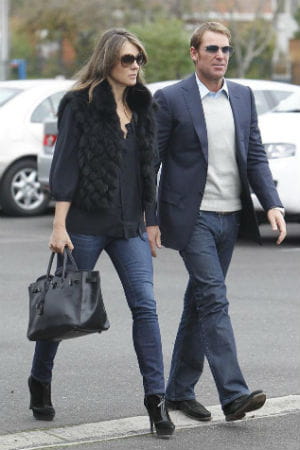 liz hurley et shane warne à melbourne en australie le 4 mai 2012