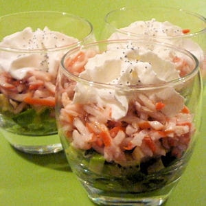 verrine avocat kiwi crabe
