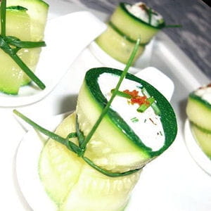 bouchées de courgette à la mousse de crabe