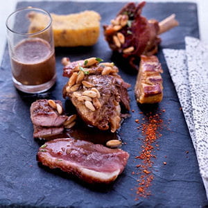 parillada de canard grillé au feu de bois