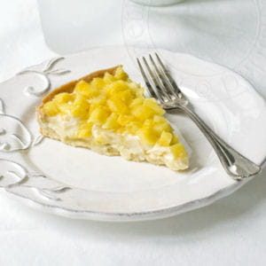 tarte ananas, crème chocolat blanc-coco-passion 