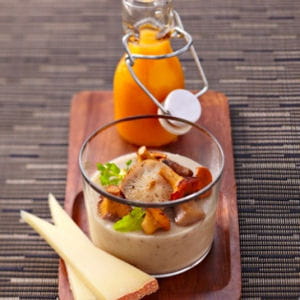 crème de champignon, appenzeller et velouté de potiron
