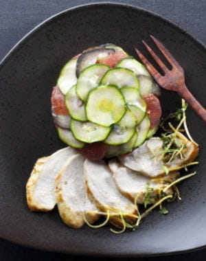recette minceur : emincé de poulet fermier et tian.