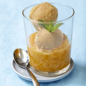 granité café-cannelle et compotée d'abricots