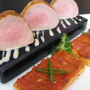 mignon de porc, pain perdu