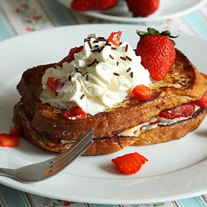 brioche perdue aux fraises et au mascarpone