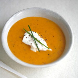 soupe potiron girolles et chantilly à la moutarde