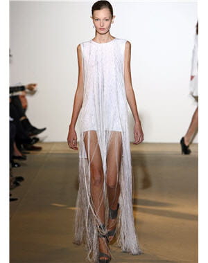 minirobe à franges de jil sander