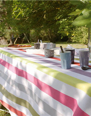 linge de table rayé multicolore de cyrillus