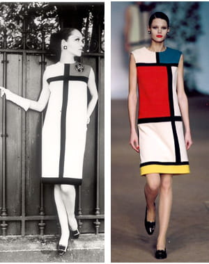 la fameuse robe mondrian, présentée lors du défilé automne-hiver 1965-1966 et