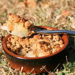 crumble d'automne poires et châtaignes
