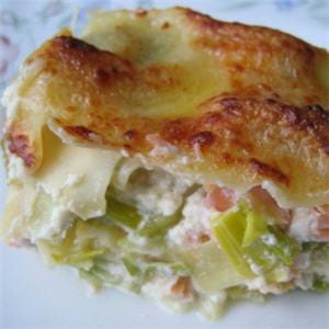 lasagnes saumon et poireaux
