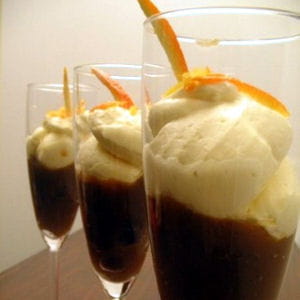 mousse de mascarpone à l'orange et au café