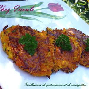 paillassons épicés de potimarron et de courgettes