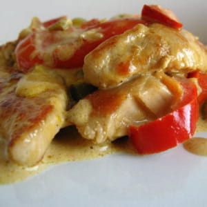 escalopes de dinde aux poivrons et à la crème