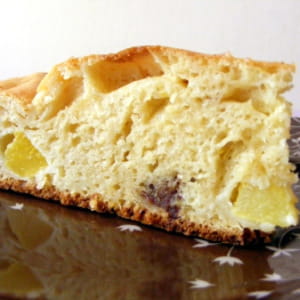 gâteau au yaourt, pêches et toblerone (léger) 