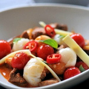 curry rouge de canard aux ramboutans