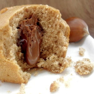 moelleux châtaigne, miel et cœur chocolat au lait