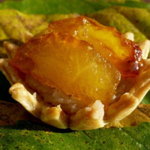 tartelettes à la confiture de châtaignes et aux pommes