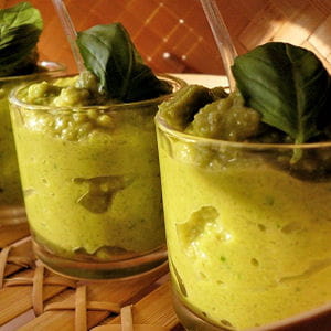 verrines de brocolis au pesto