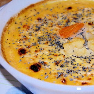 soupe gratinée de chou-fleur et carottes