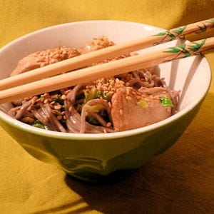porc soba au chou fris