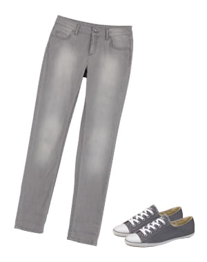 jean gris de naf naf et converse light grises