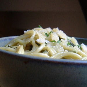pasta à la crème de courgettes