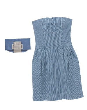 la robe 'gillian' d'ekyog et la pochette 'country purse' de lamarthe