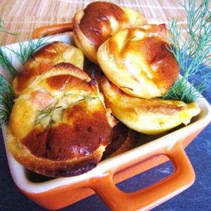 mini cheese-quiches à la truite fumée