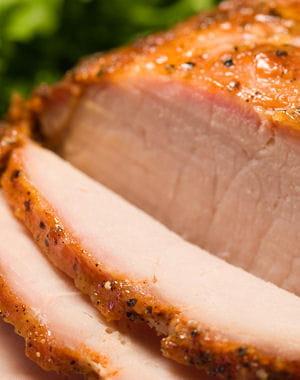 le porc doit être consommé sans la graisse. 