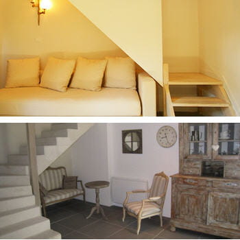 canapé et fauteuils ont pris place sous l'escalier