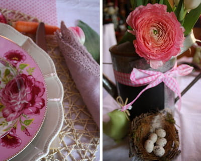 fleurs sur céramique et fleurs en pot 