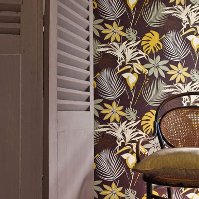 papier peint palma brun d'heytens 