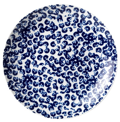 assiette motif bleu
