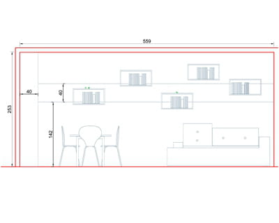 plan 4 : elévation de la bande de couleur pour la déco