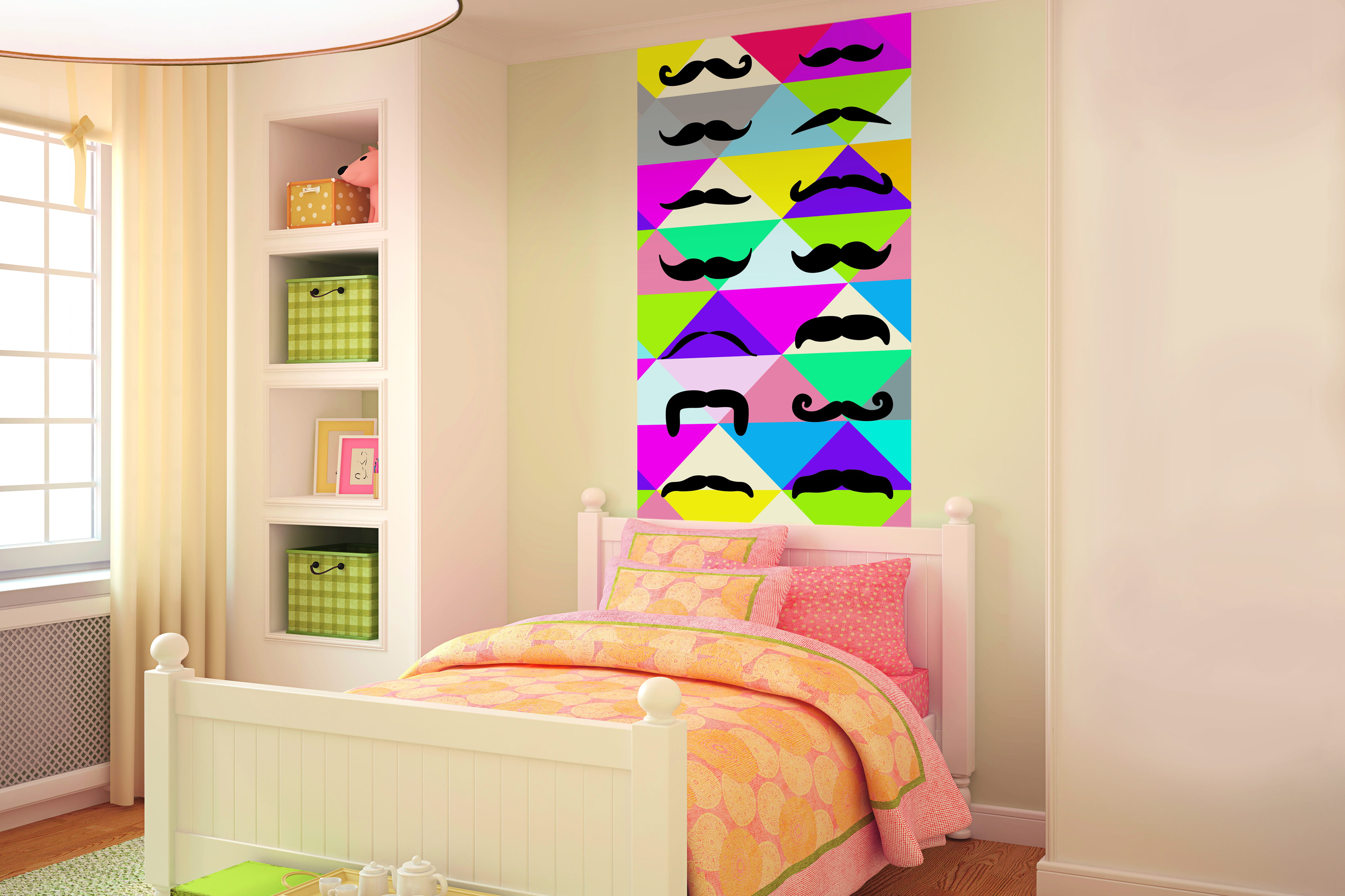 Lé de papier peint toutes ces moustaches de scenolia