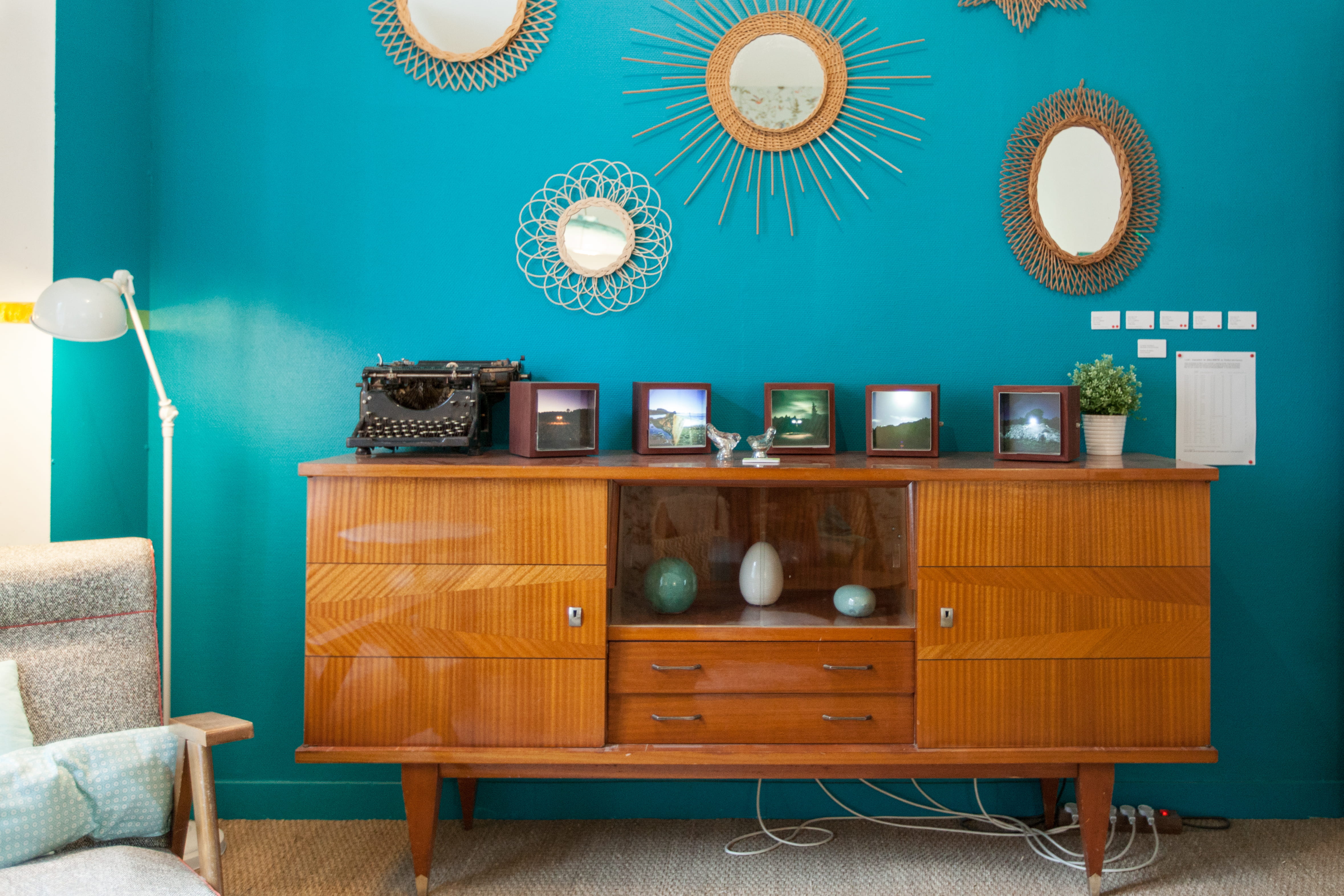 Cuisine gris bleu turquoise: murs couleurs papiers peints ...