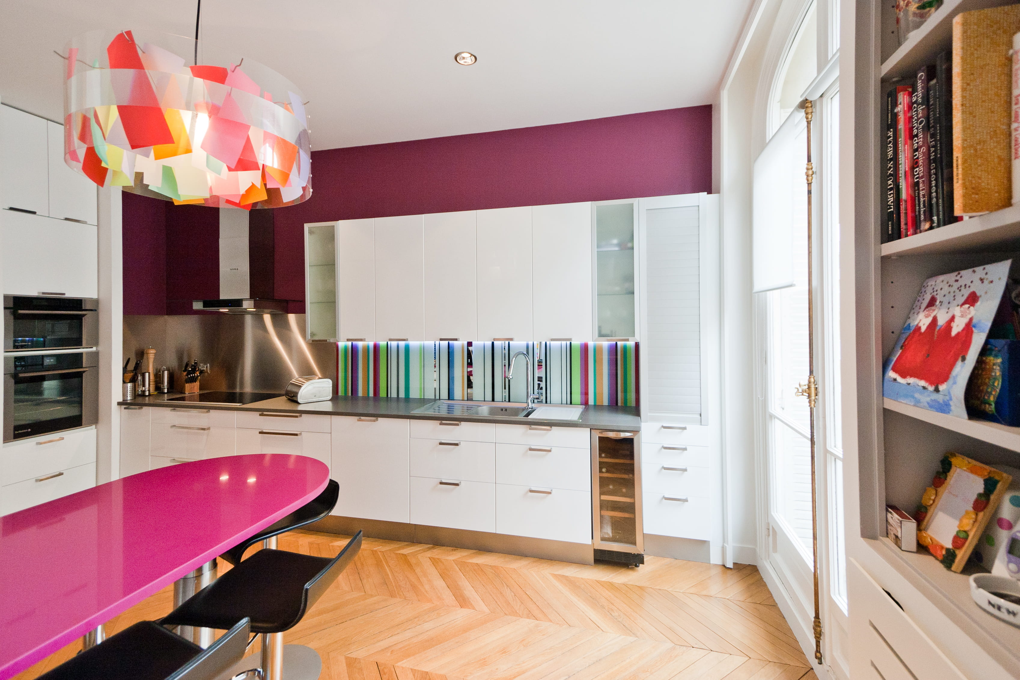 Tableau ardoise cuisine moderne: porte coulissante cuisine ...