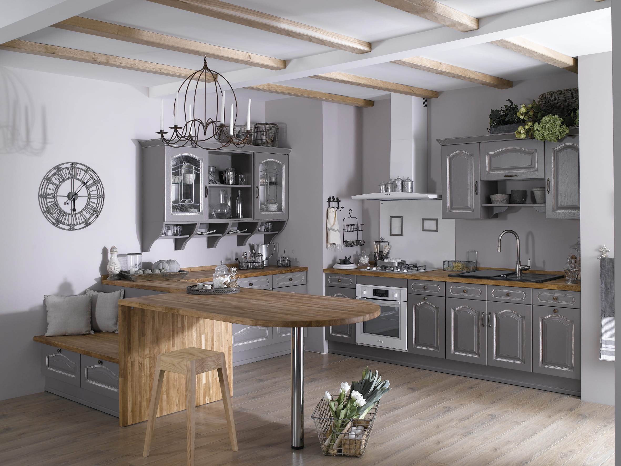 Cuisine beige et grise: t couleurs murs espace a vivre. cuisines ...