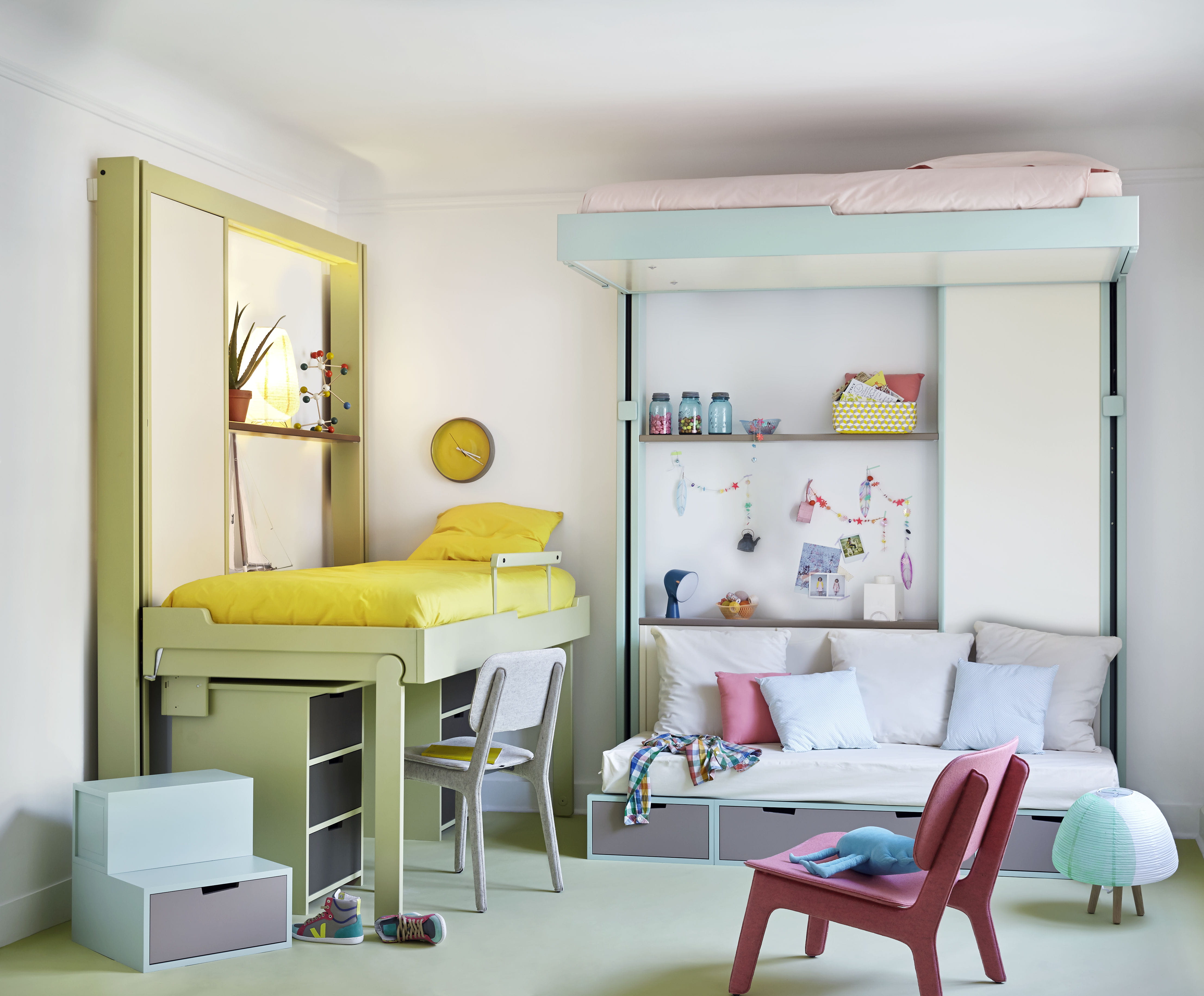 Lit pour enfant dklé par guillaume parent pour espace loggia