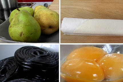 les ingrédients de la tarte aux poires et à la réglisse