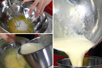 etape délicate : la préparation de la crème pâtissière.