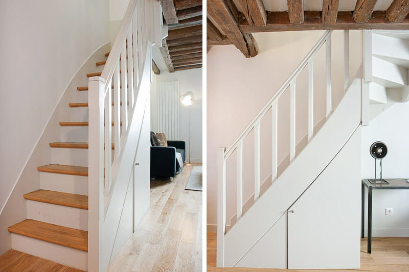 Escalier Bois Et Blanc : ancien pr?t pour une seconde vie Un escalier qui dissimule un placard Escalier Bois Et Blanc : ancien pr?t pour une seconde vie Un escalier qui dissimule un placard
